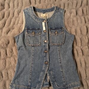 NWT Madewell Light Blue Denim Vest
